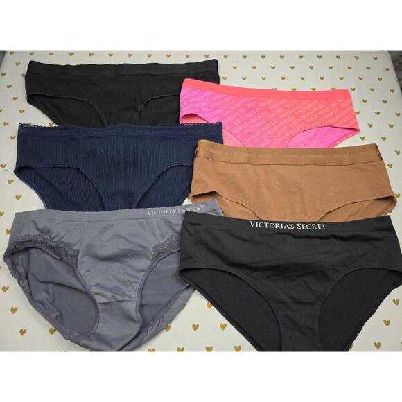 Victoria's Secret Other - Victorias Secret PINK Lot of 6 LARGE Hipster Hiphugger Panties Underwear